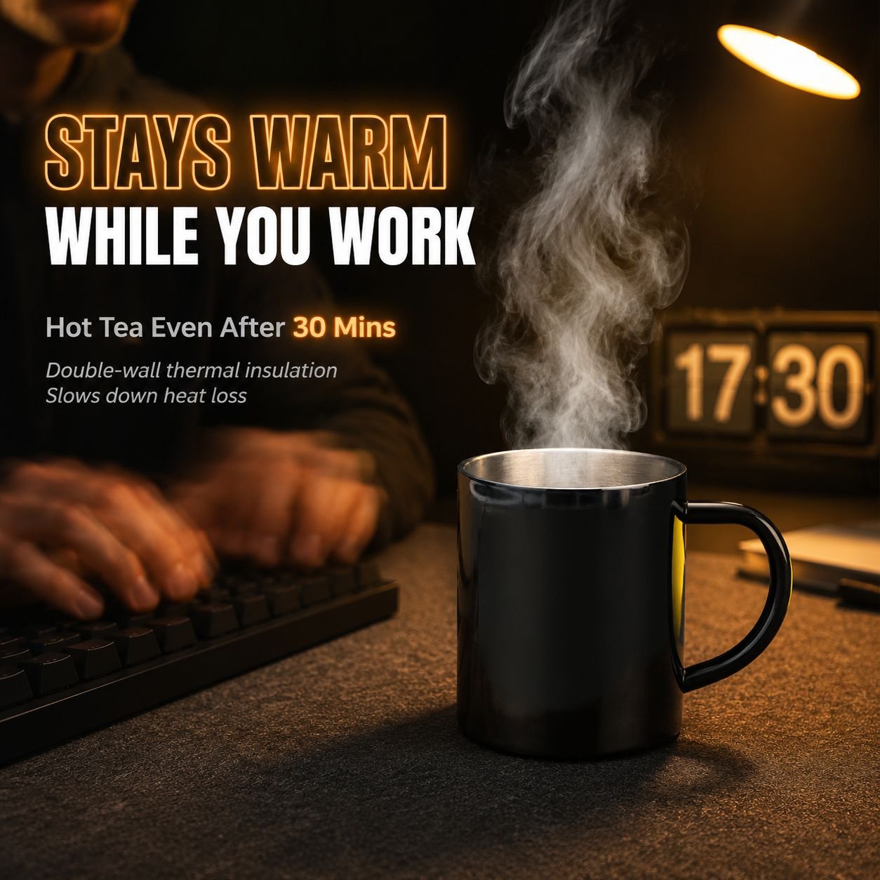 Thickened Anti-Scald Handle 304 Stainless Steel Insulated Mug