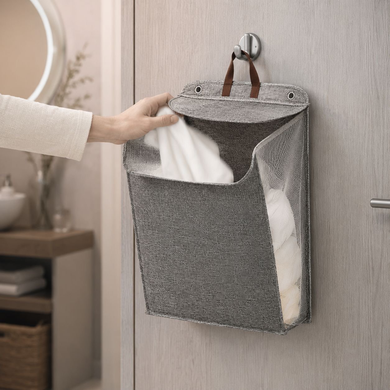 Faltbarer Schmutzwäschekorb für das Badezimmer