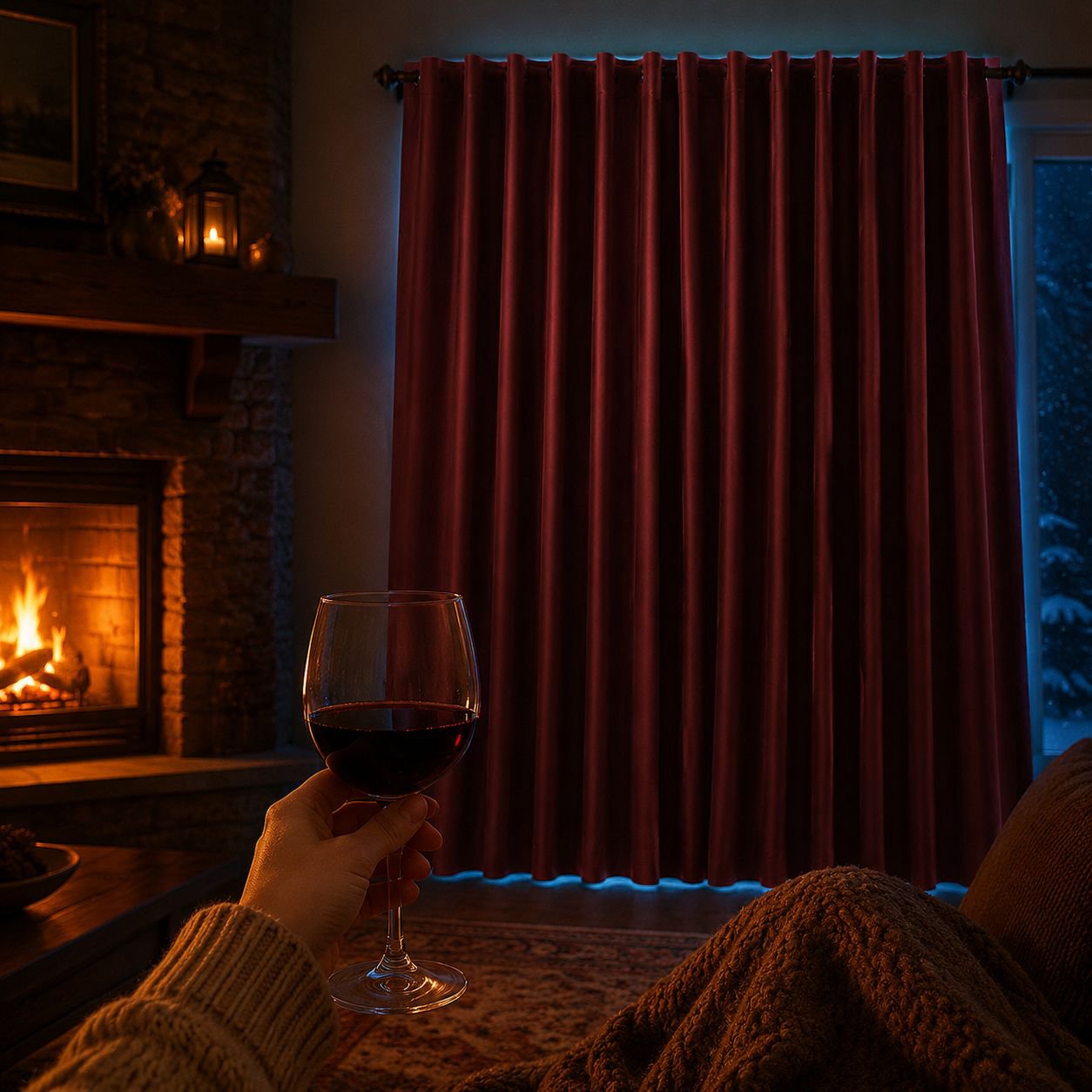 Elegant short curtain for living room with high blackout performance
