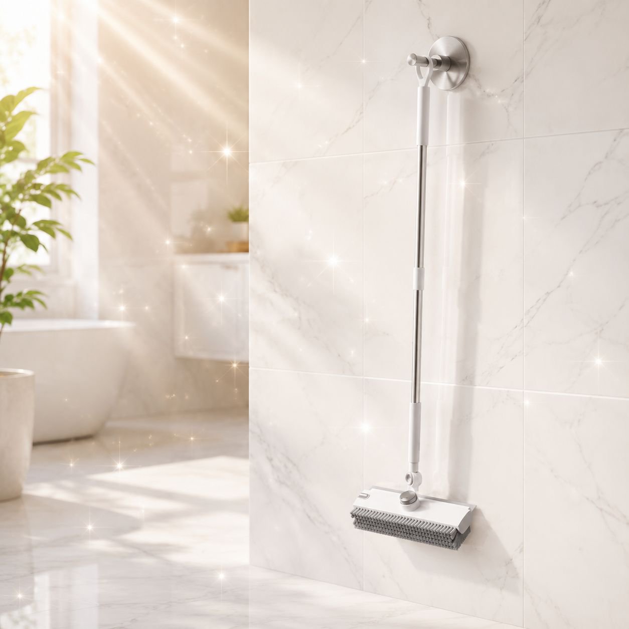 360-Degree Rotating V-Shaped Floor Brush, Bathroom Tile Grout Brush, Stiff Bristle Floor Brush