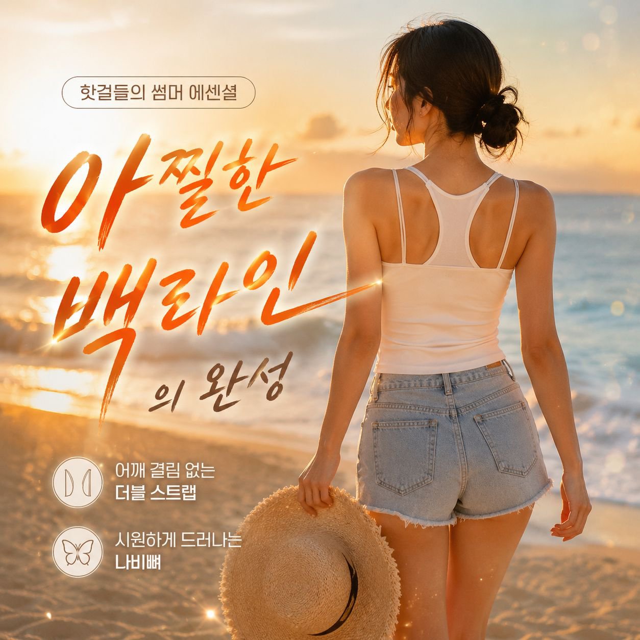 봄여름용 얇은 홀터넥 캐미솔, 이너/아우터 겸용