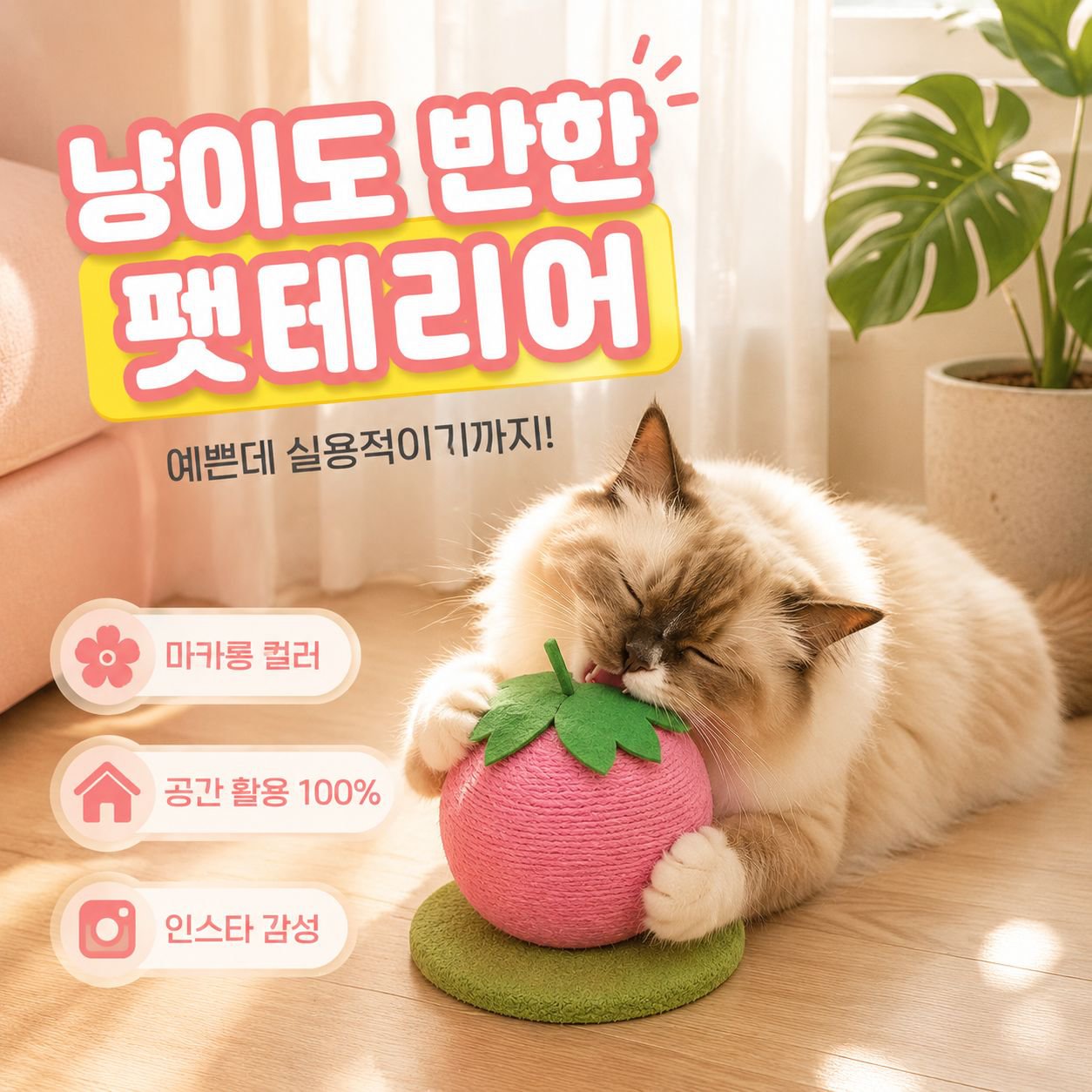 다기능 고양이 스크래처 당구 과일 캣타워 애완동물 장난감