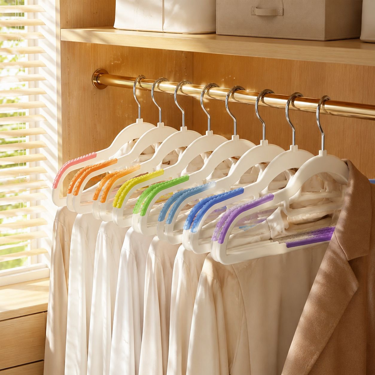 Colorful Non-Slip Plastic Hanger, Household Dual-Use Clothes Organizer