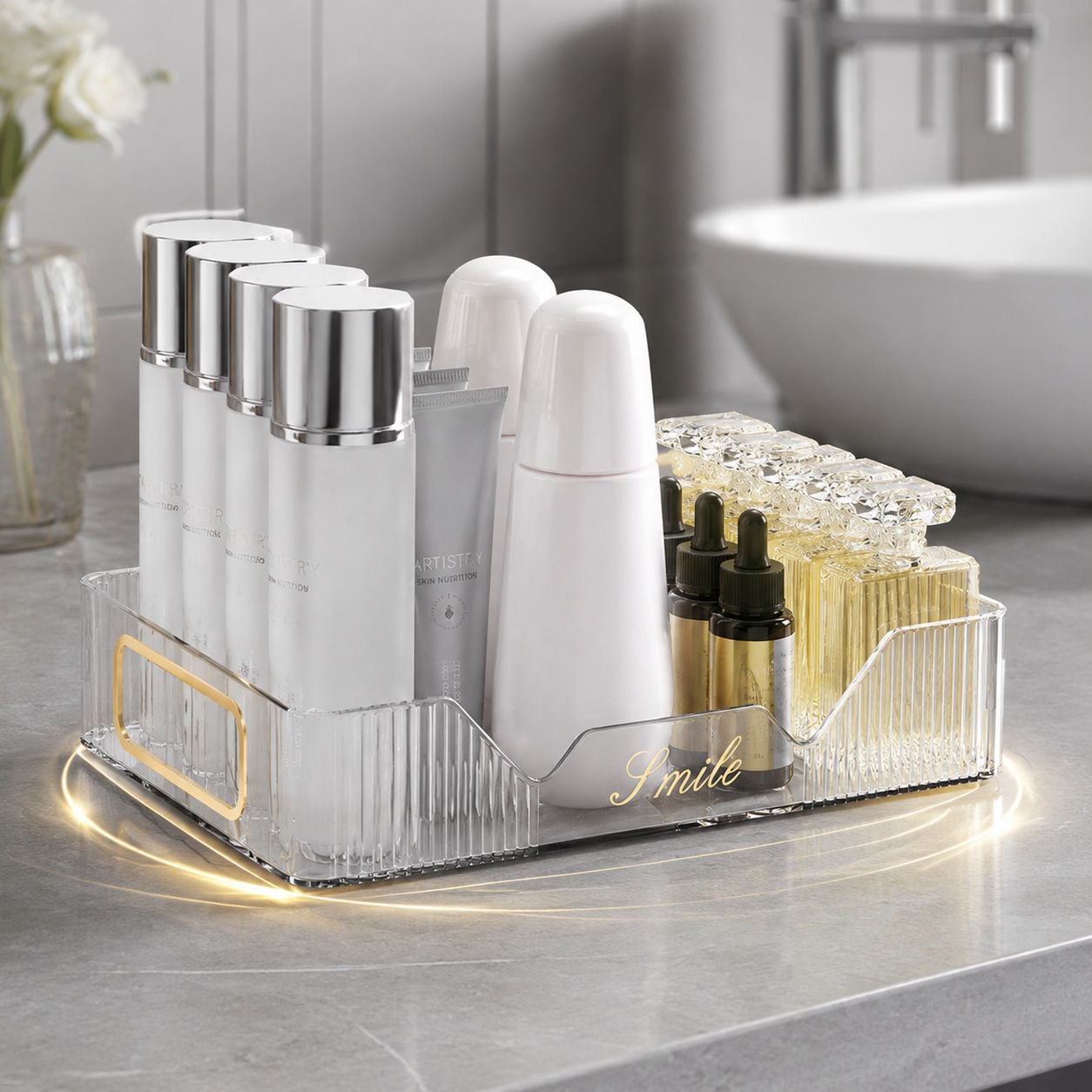 Double Layer Bathroom Sink Cosmetic Organizer