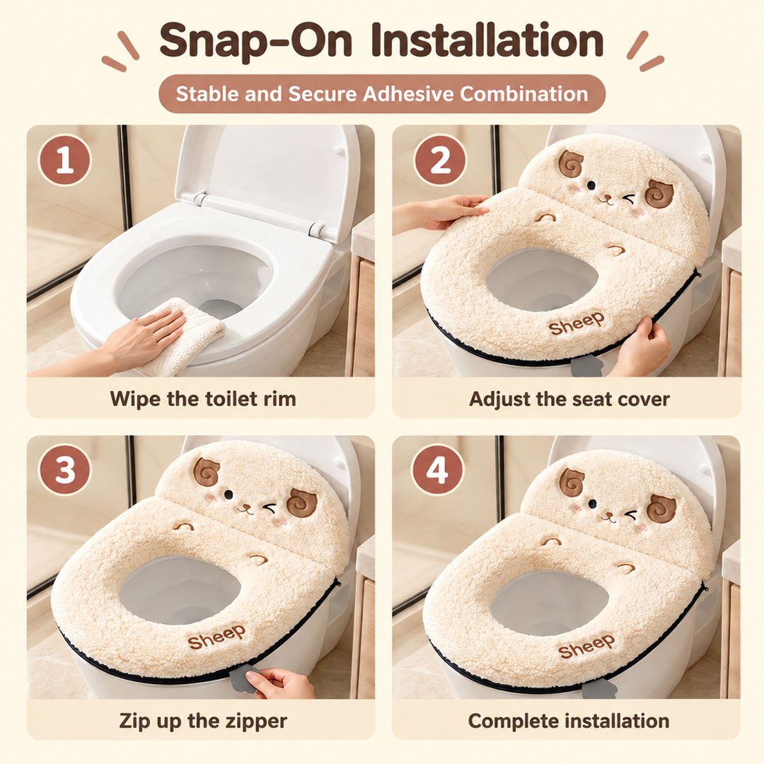 New style toilet seat cushion, cute and thickened plush, washable, suitable for all seasons, perfect