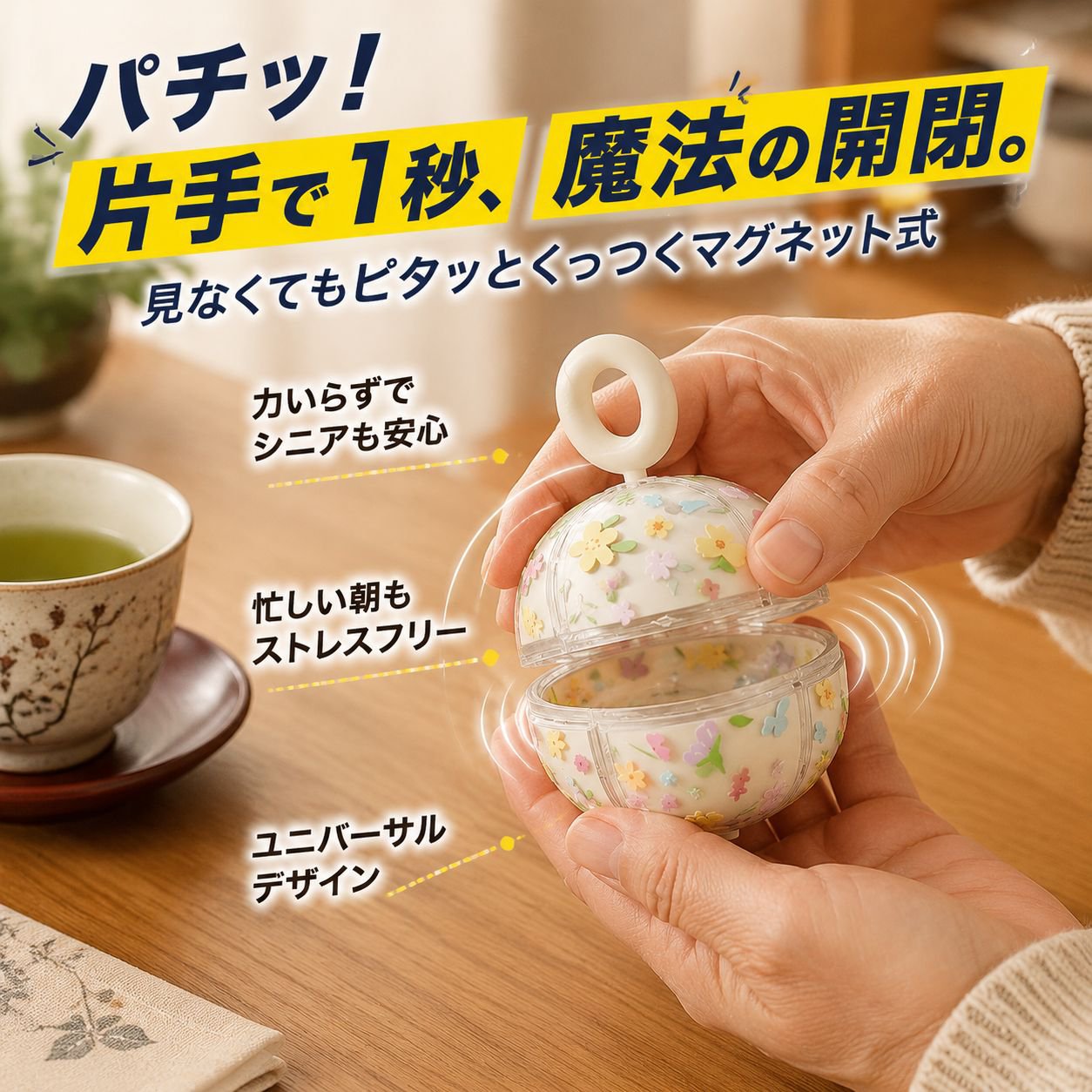 多機能フラワー磁石ピルボックス