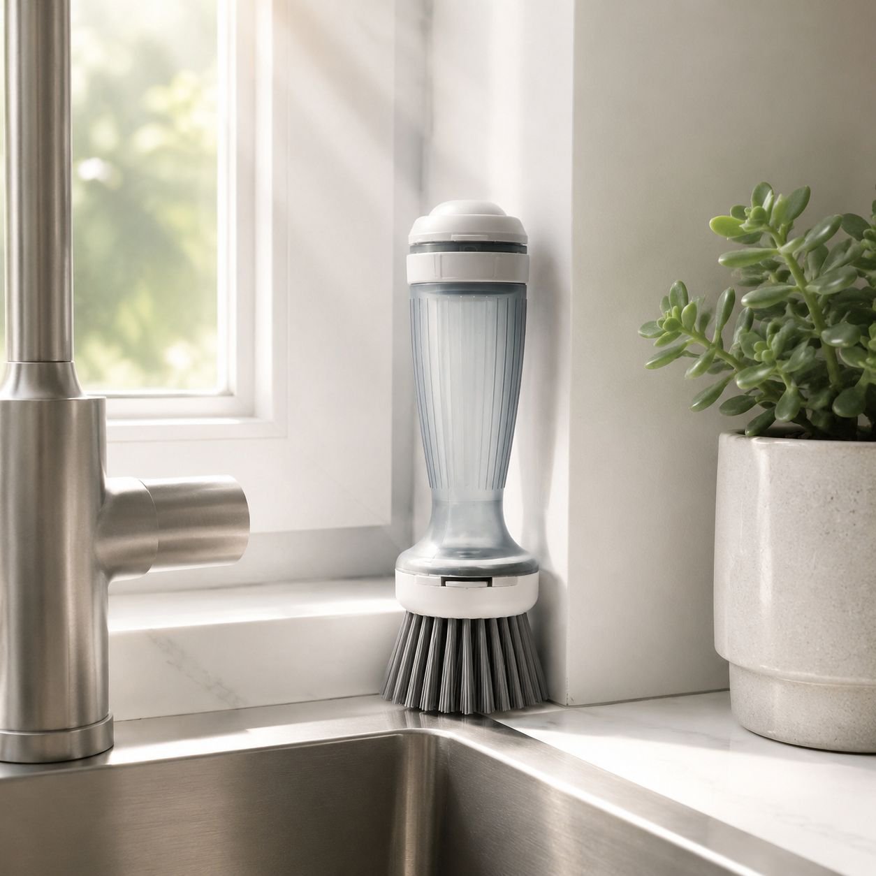 Brosse de cuisine multifonction pour casseroles et assiettes