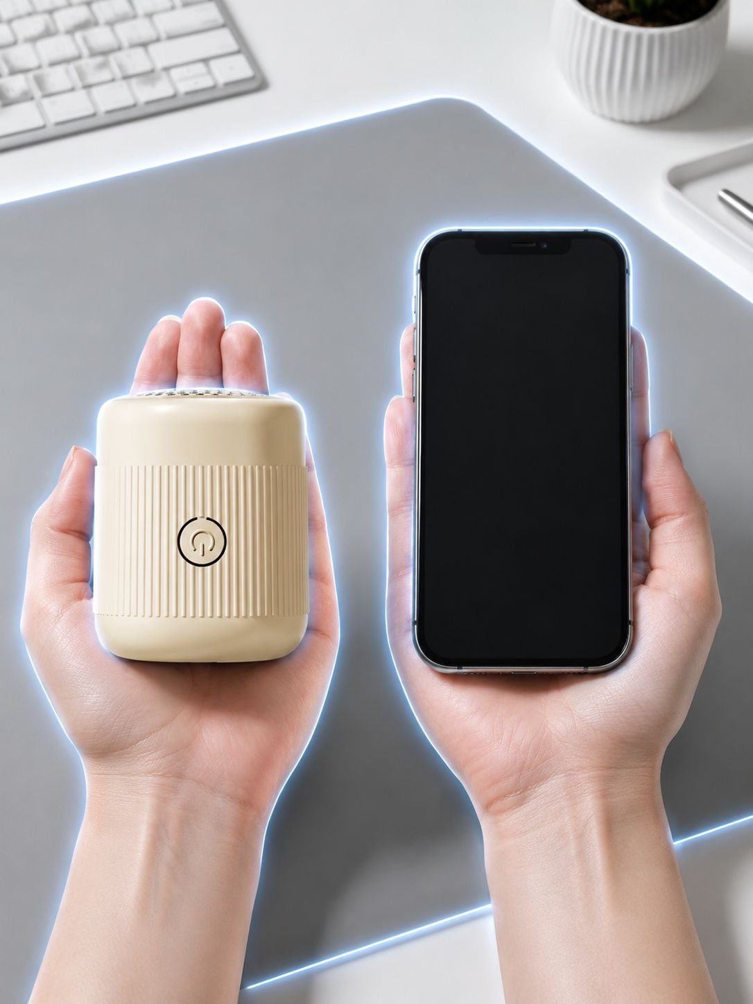 Rechargeable fabric shaver with USB charging cable