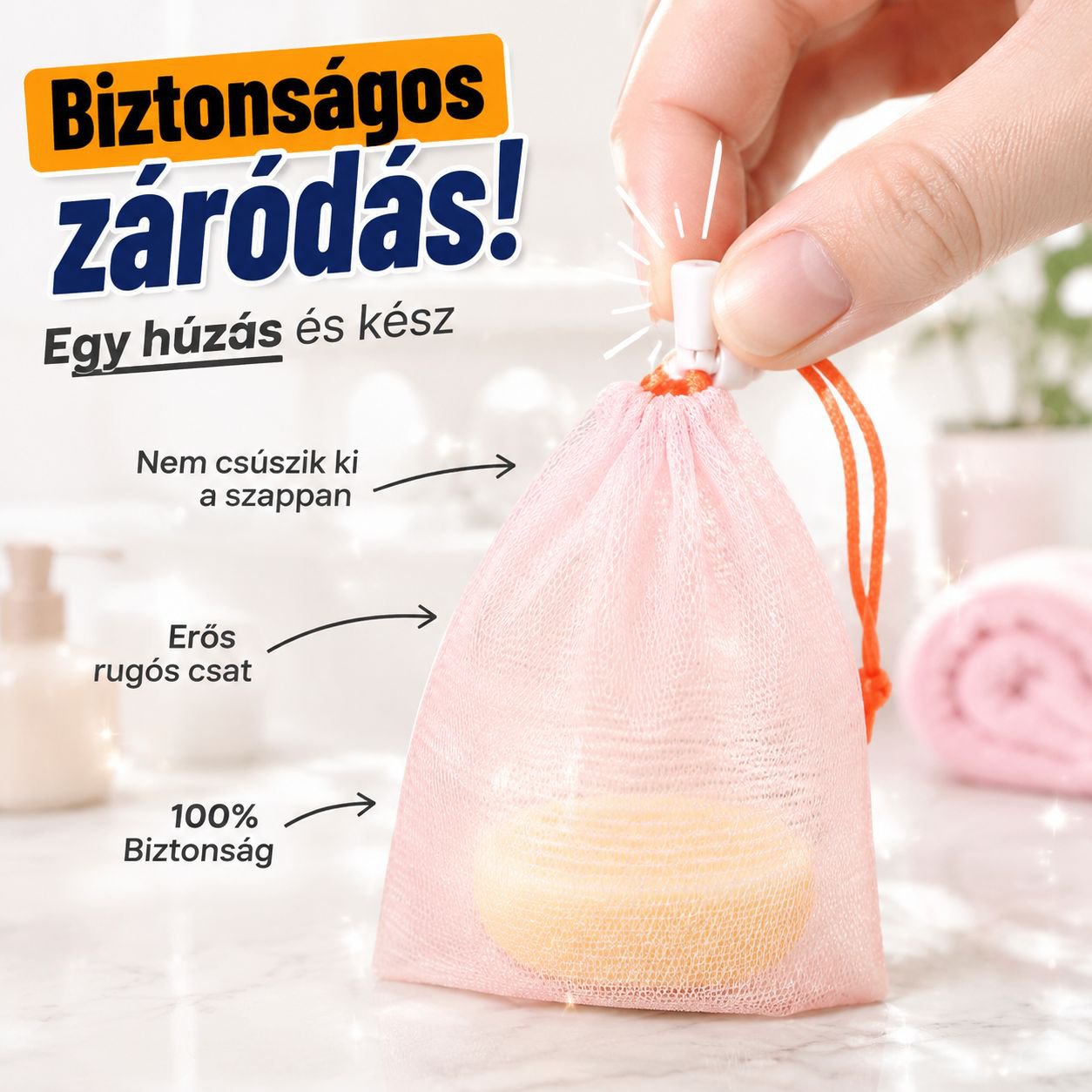 Habverő háló arctisztítóhoz és kézműves szappanhoz