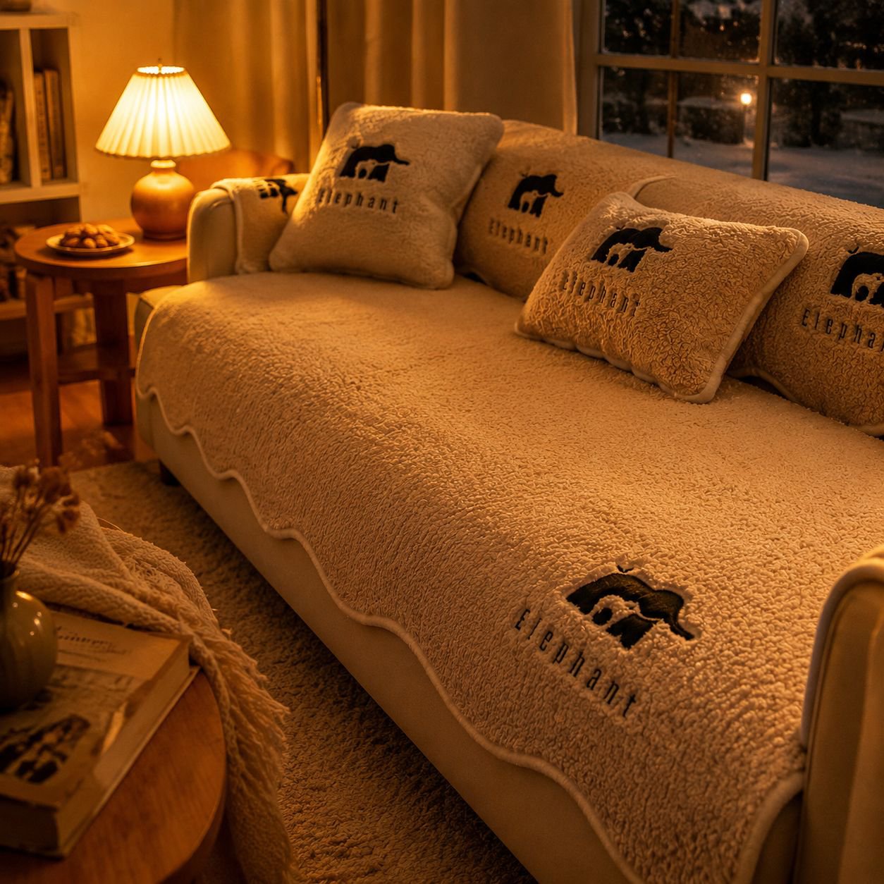 Stylish sofa towel enhancing home comfort