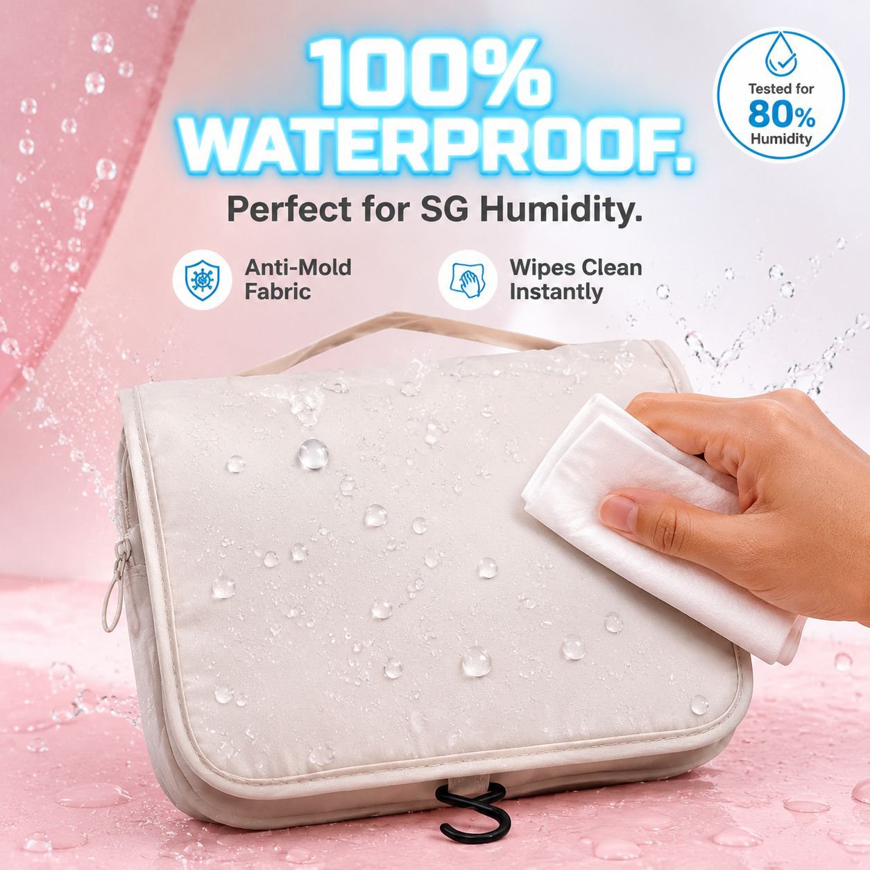 Portable Waterproof Wet and Dry Separation Hanging Storage Bag