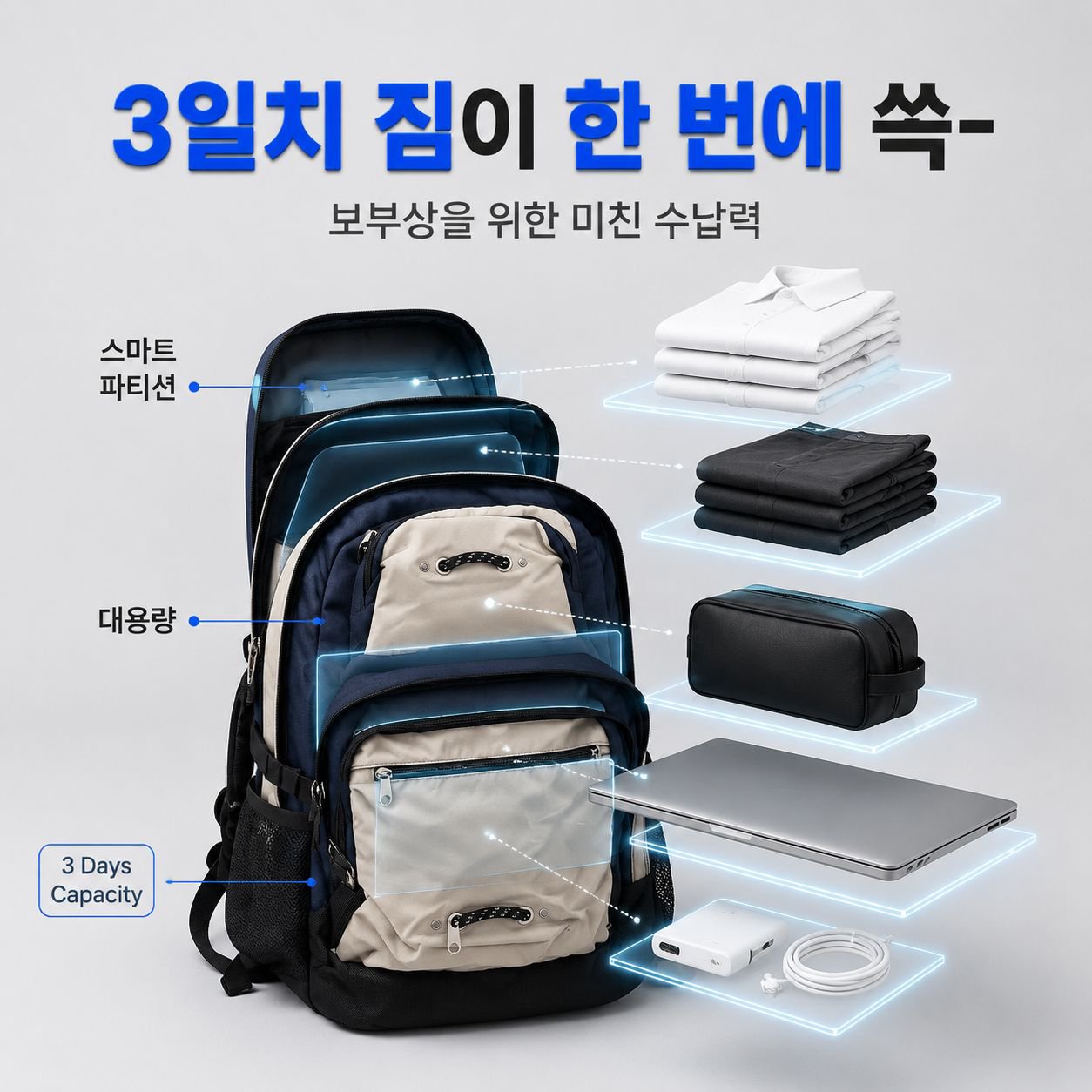 심플 휴대용 대용량 여행용 노트북 가방
