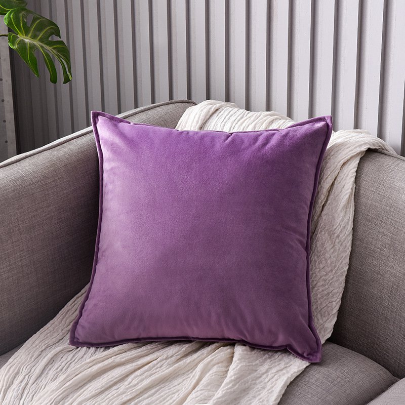 Car lumbar pillow cushion solid color velvet bedside cushion set sofa pillow back cushion