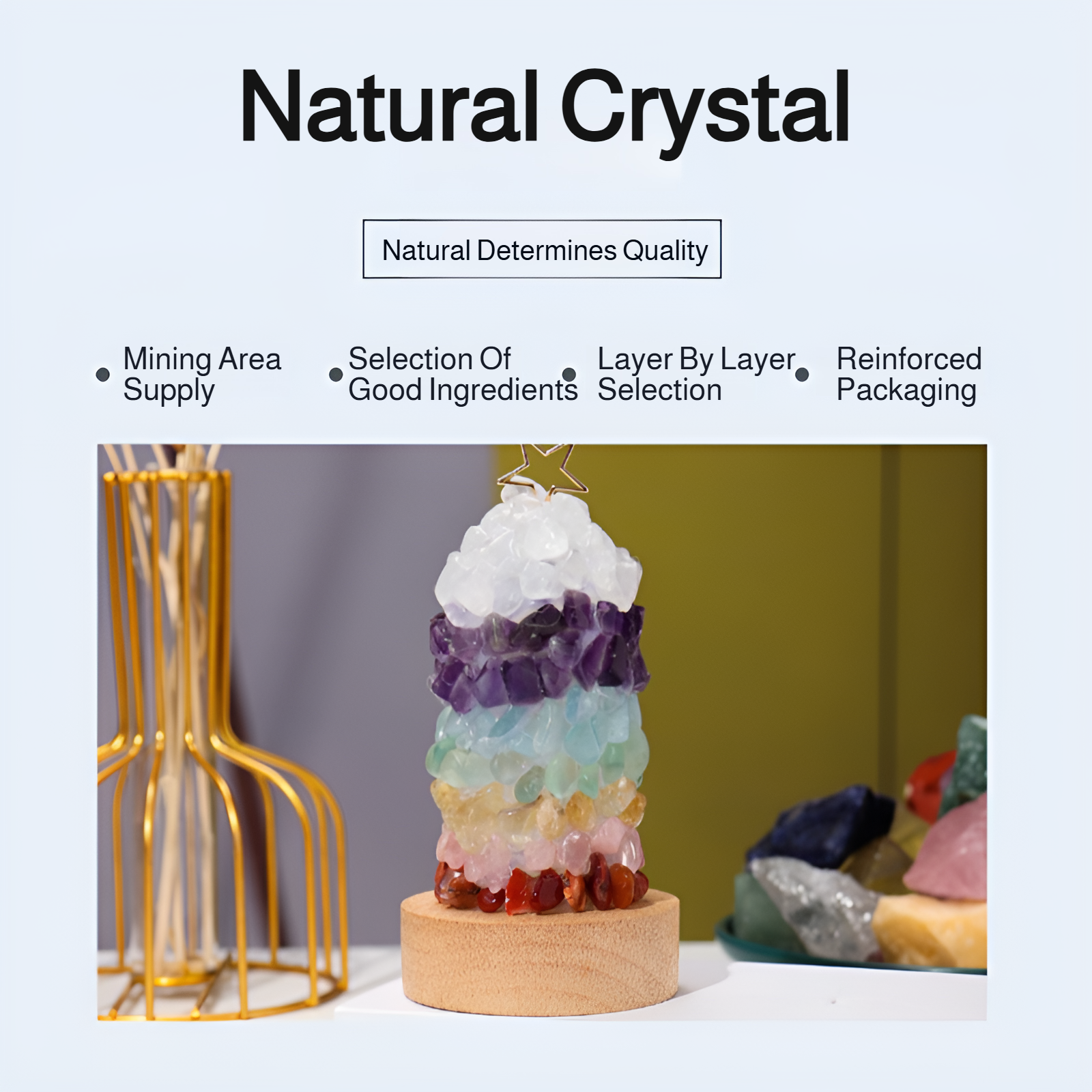 Natural Seven-Color Crystal Christmas Tree Night Light