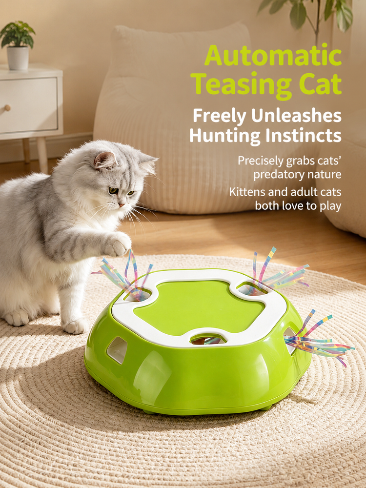 Retractable interactive toy designed for playful cats