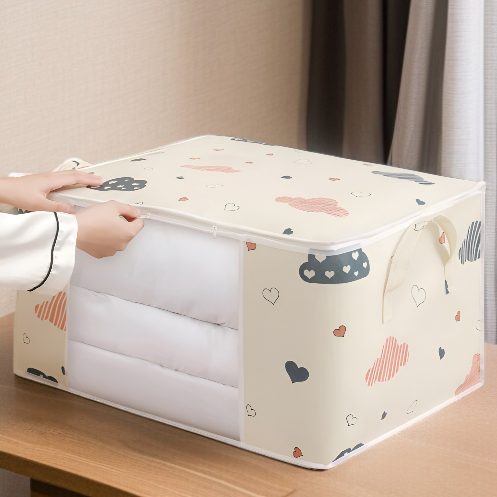 クラウドキルトバッグ キルト収納バッグ 大容量 衣類梱包バッグ 整理バッグ 引越し梱包バッグ 防塵