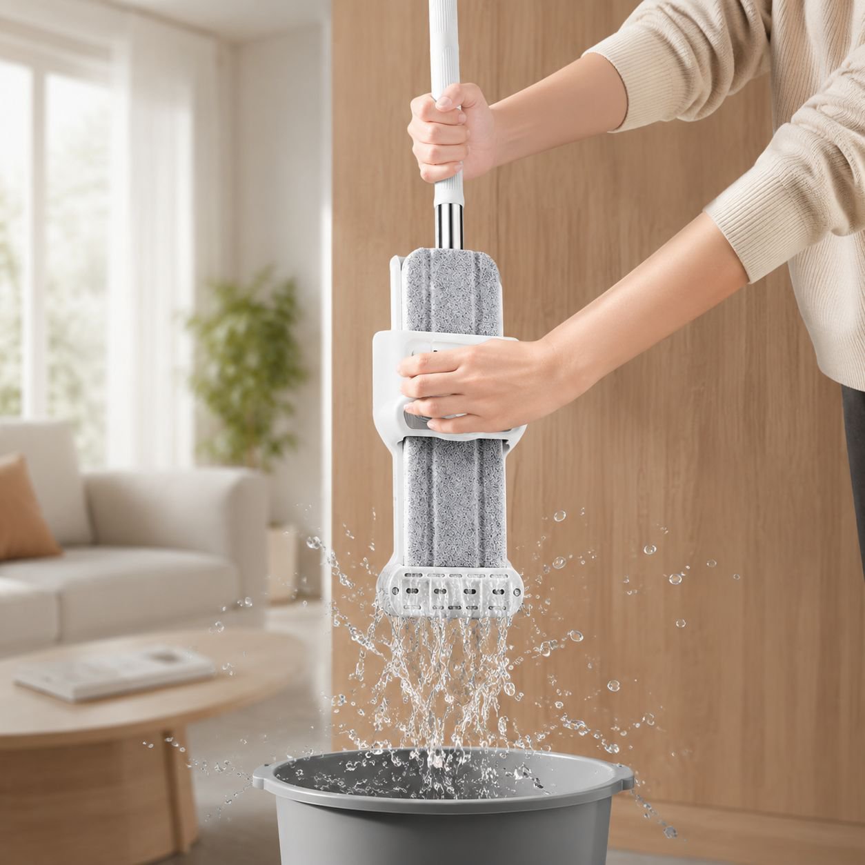 Handfreier Flachmopp für bequeme Reinigung