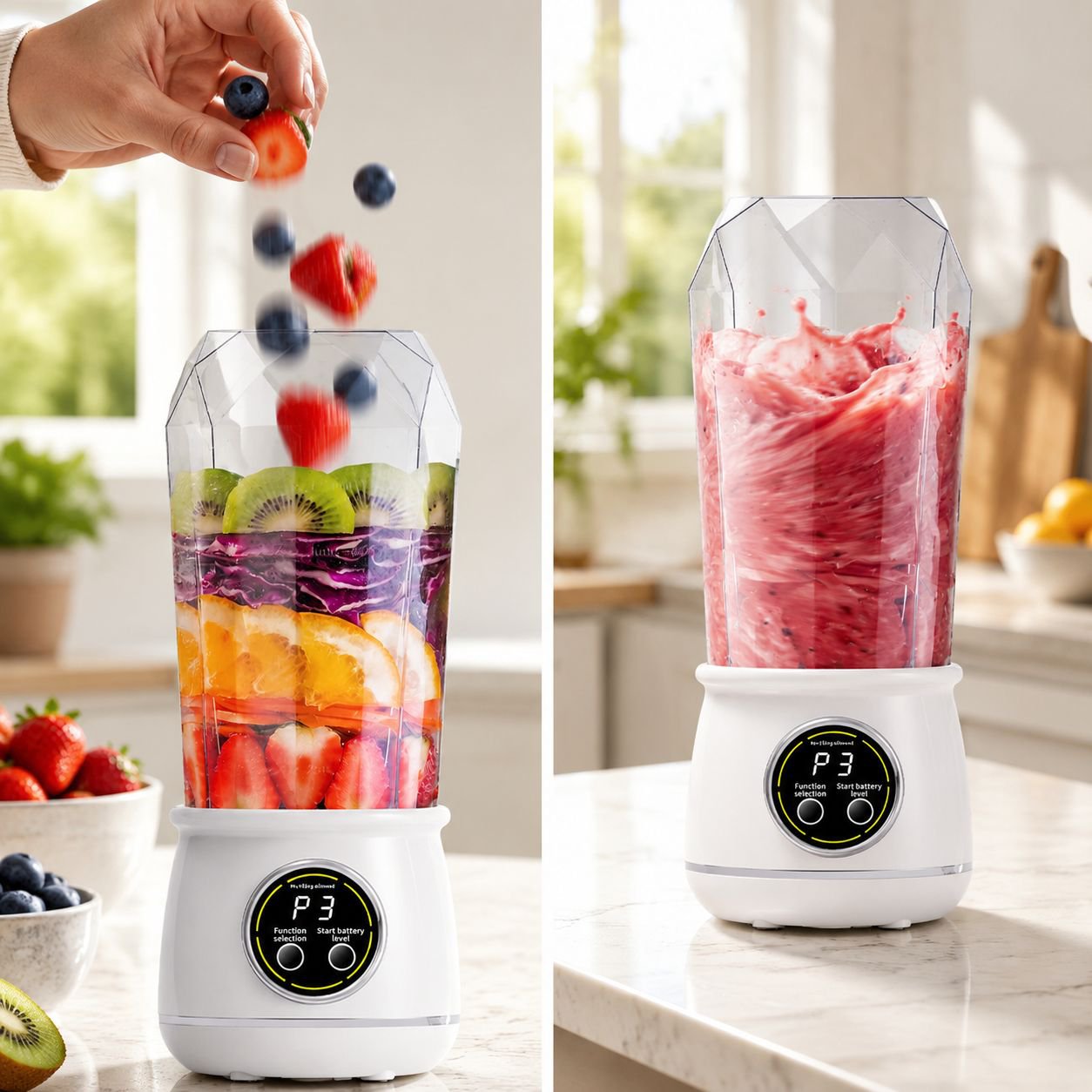 Multifunctional orange juicer squeezing fresh juice