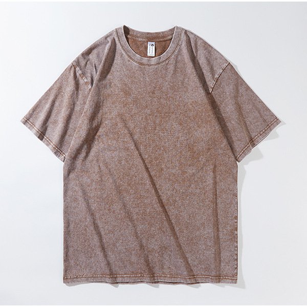 Slimming by 20 pounds American street-style washed vintage heavyweight pure cotton T-shirt