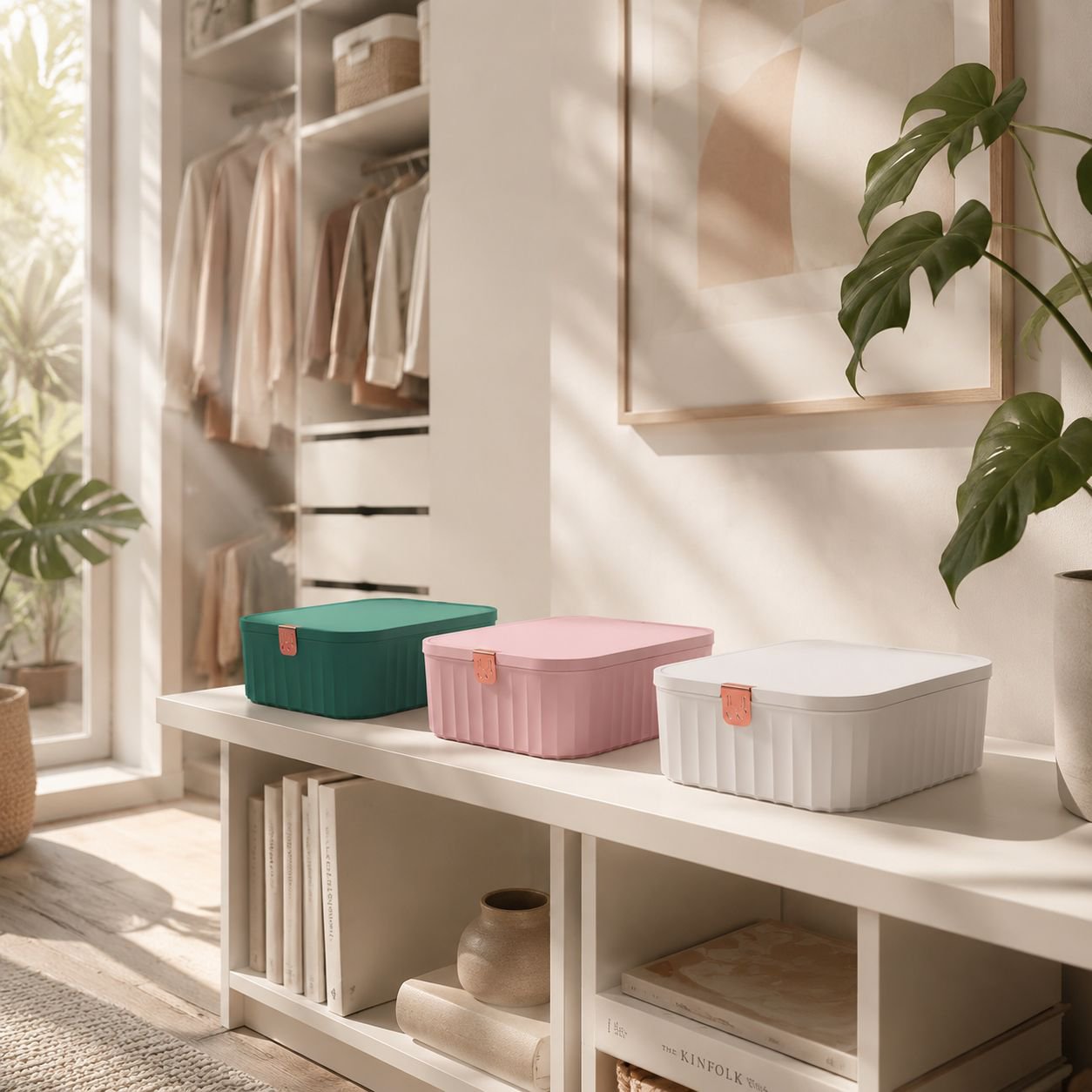 Organisation de sous-vêtements dans une boîte de rangement moderne