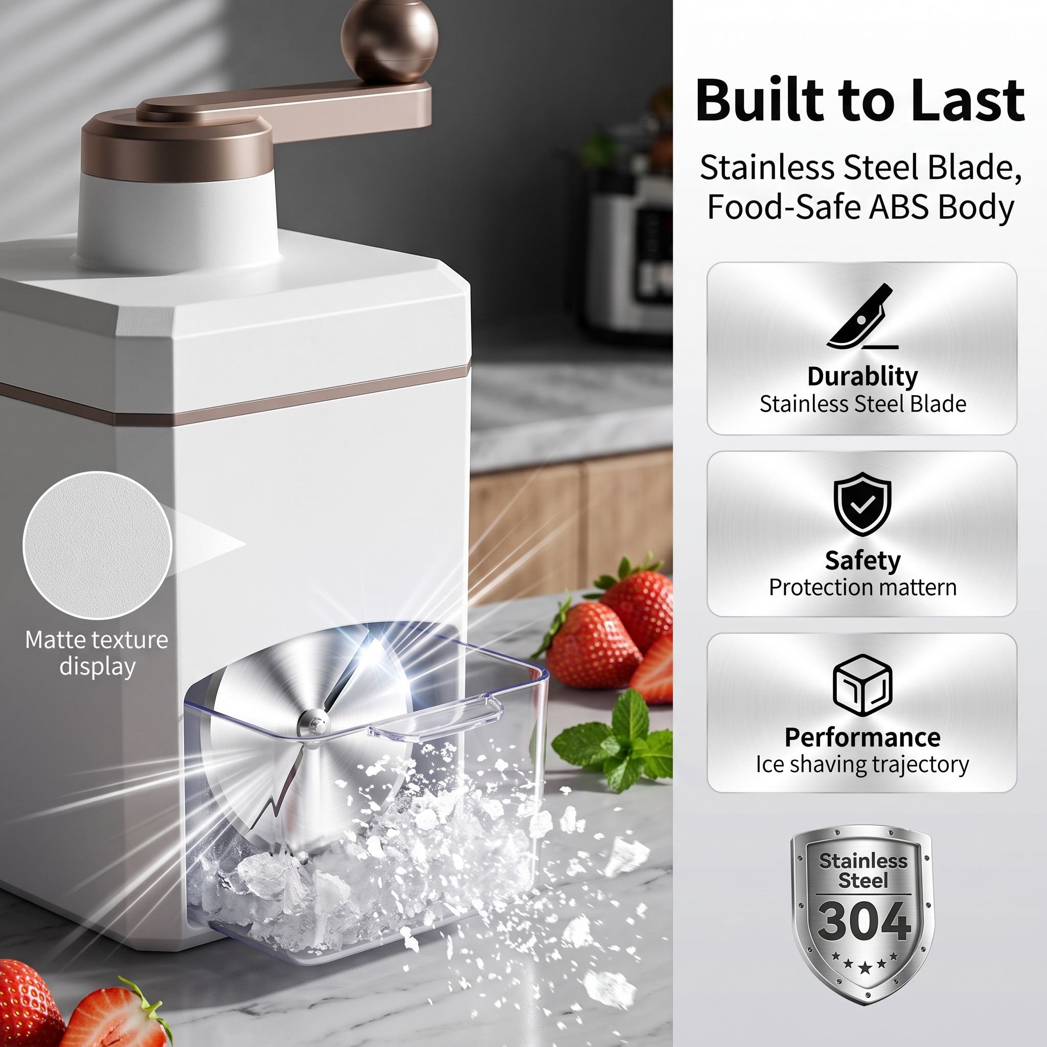 Mini Home Ice Shaver Manual Smoothie Maker Ice Crusher