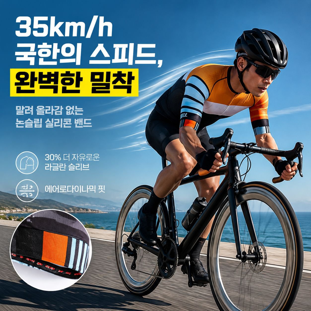 남자 로드바이크 반팔 라이딩복 세트