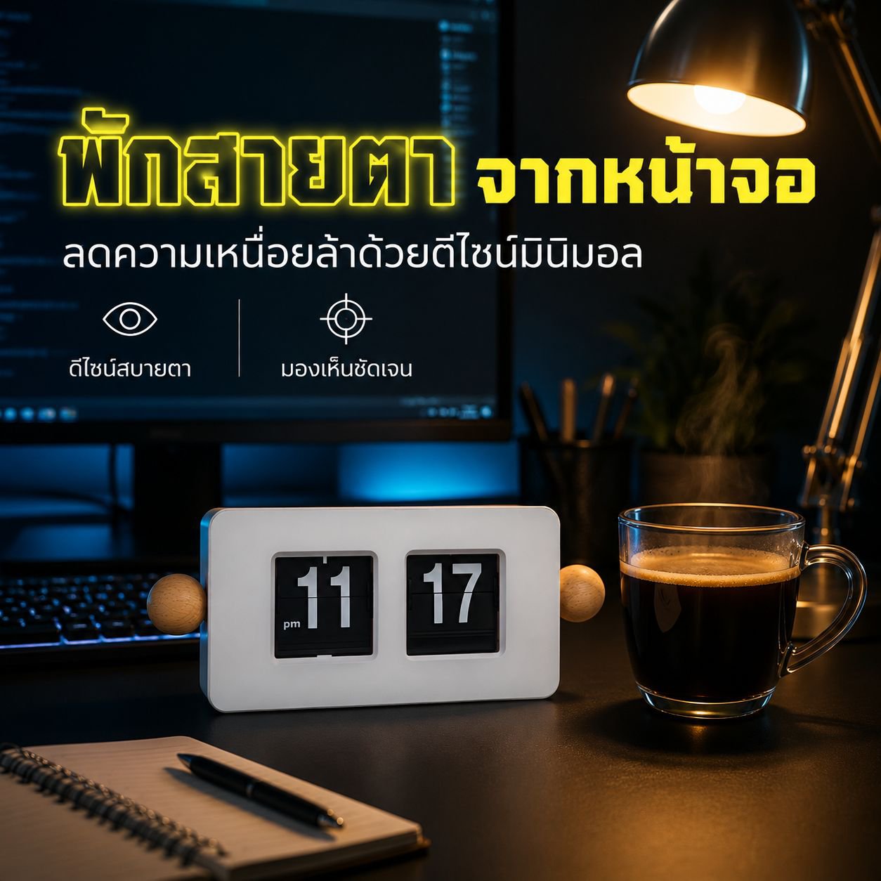 นาฬิกาตั้งโต๊ะแบบพลิกอัตโนมัติ ของตกแต่งบ้าน ใช้งานได้หลายโอกาส