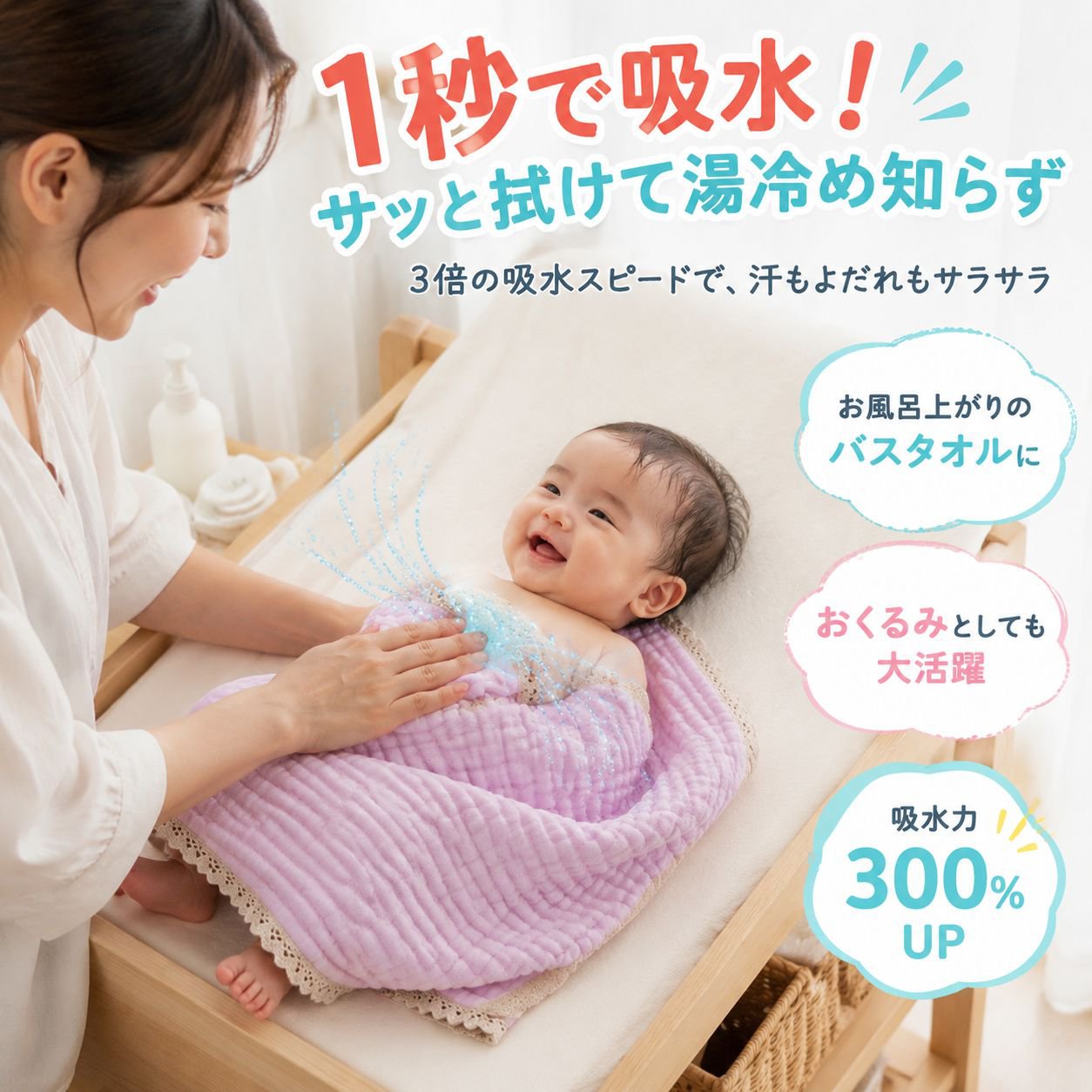 ベビー6重ガーゼ綿レース多用途ブランケット
