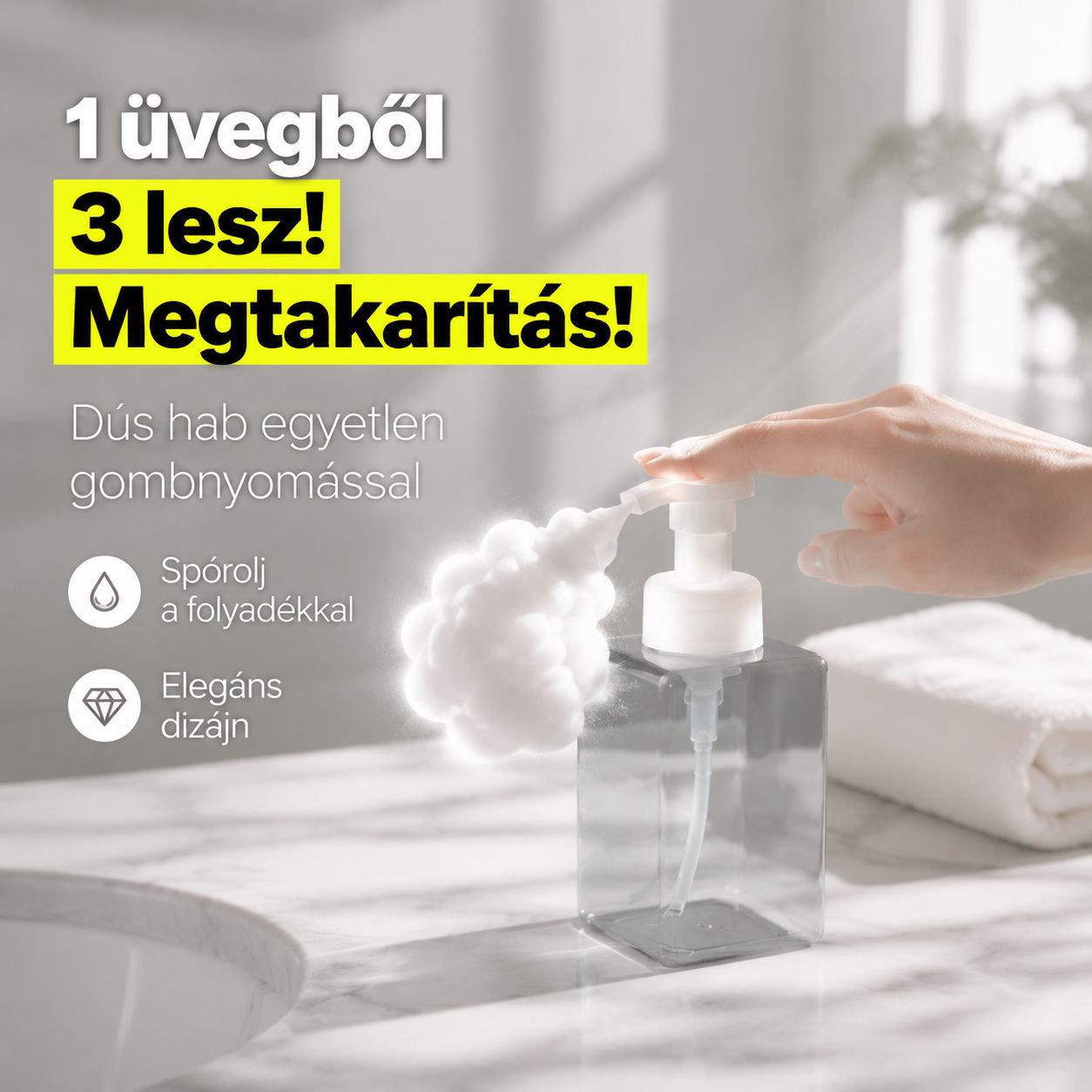 Habos kézmosó adagoló palack