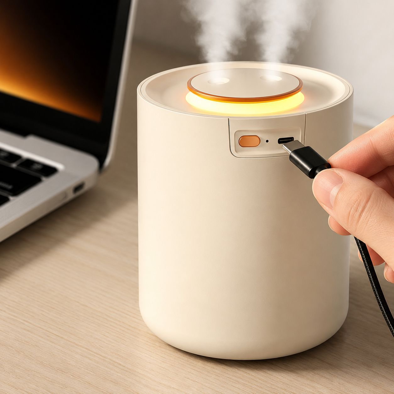 Cute mini double head home office spray humidifier