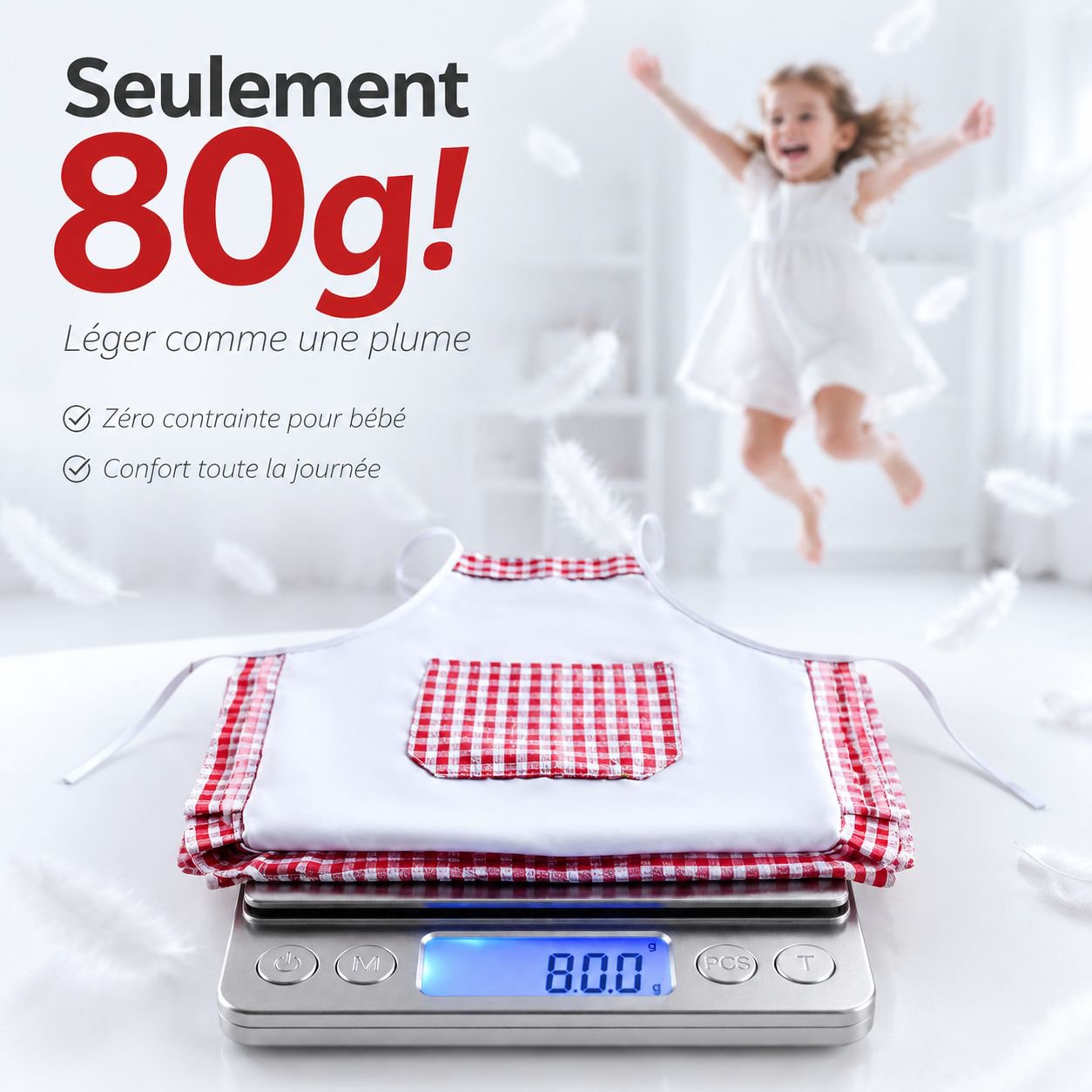 Set de costume de chef cuisinier pour enfants, adapté aux activités de pâtisserie à la maternelle