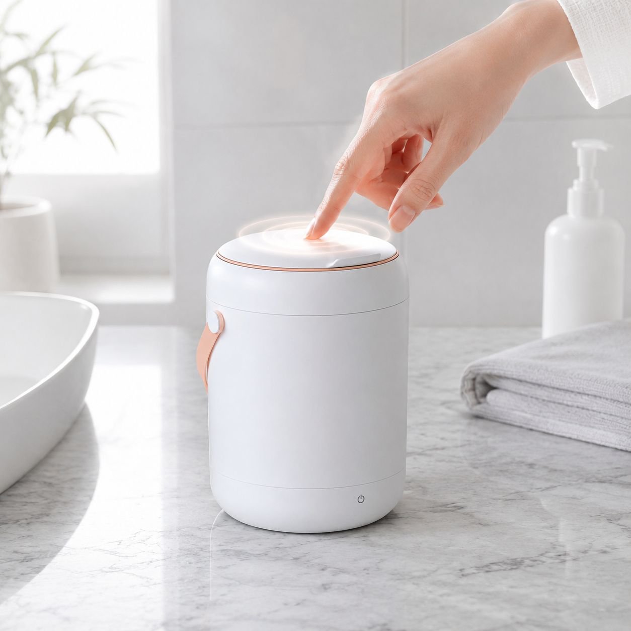 Space-saving automatic washing machine in apartment