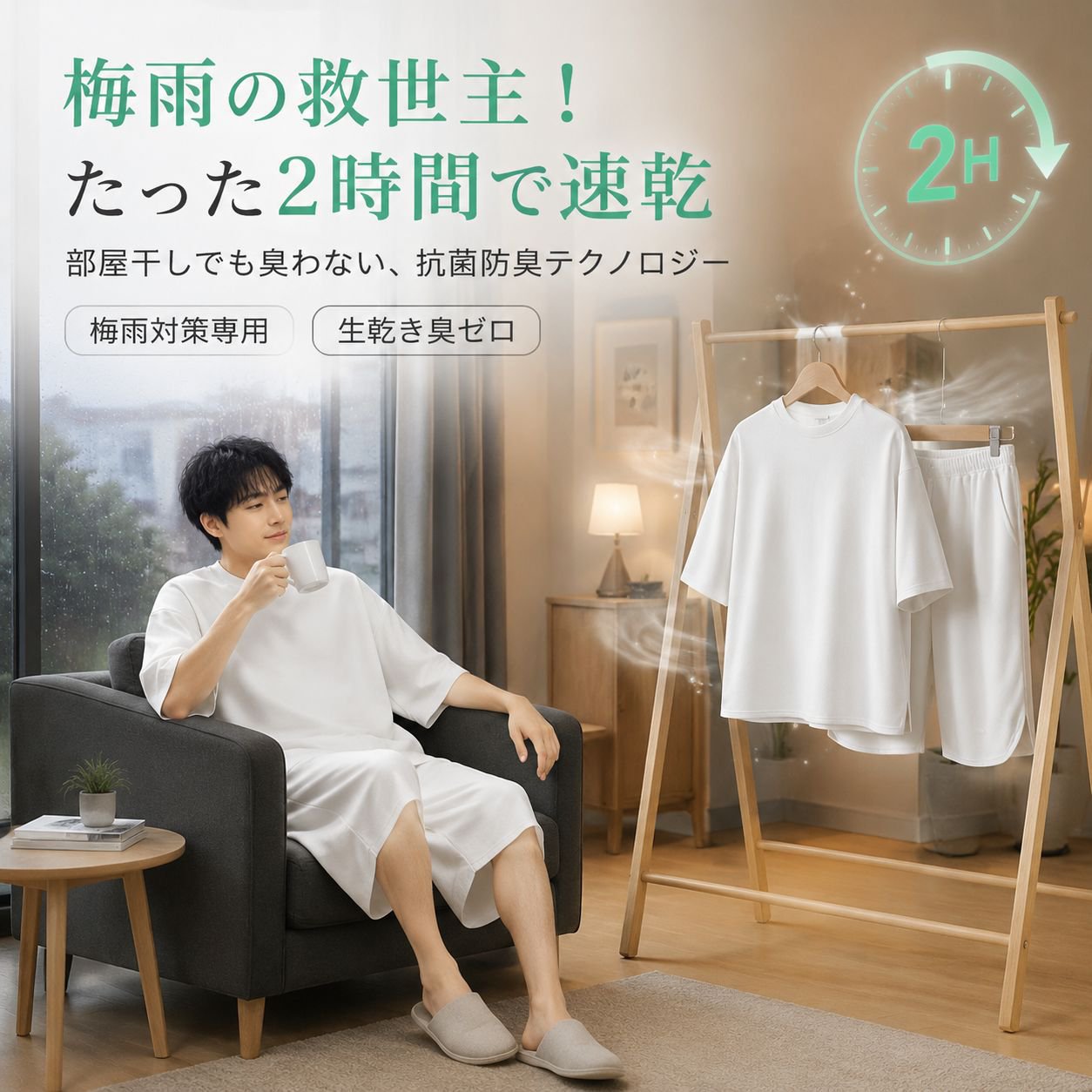 男性用夏のシンプルトレーニングセット