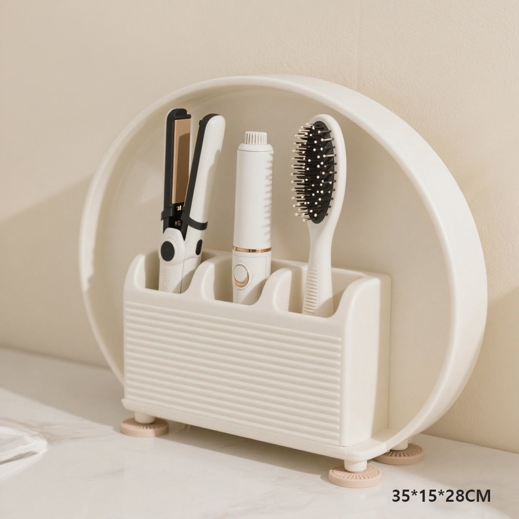 빗과 컬링봉을 함께 사용하는 모습