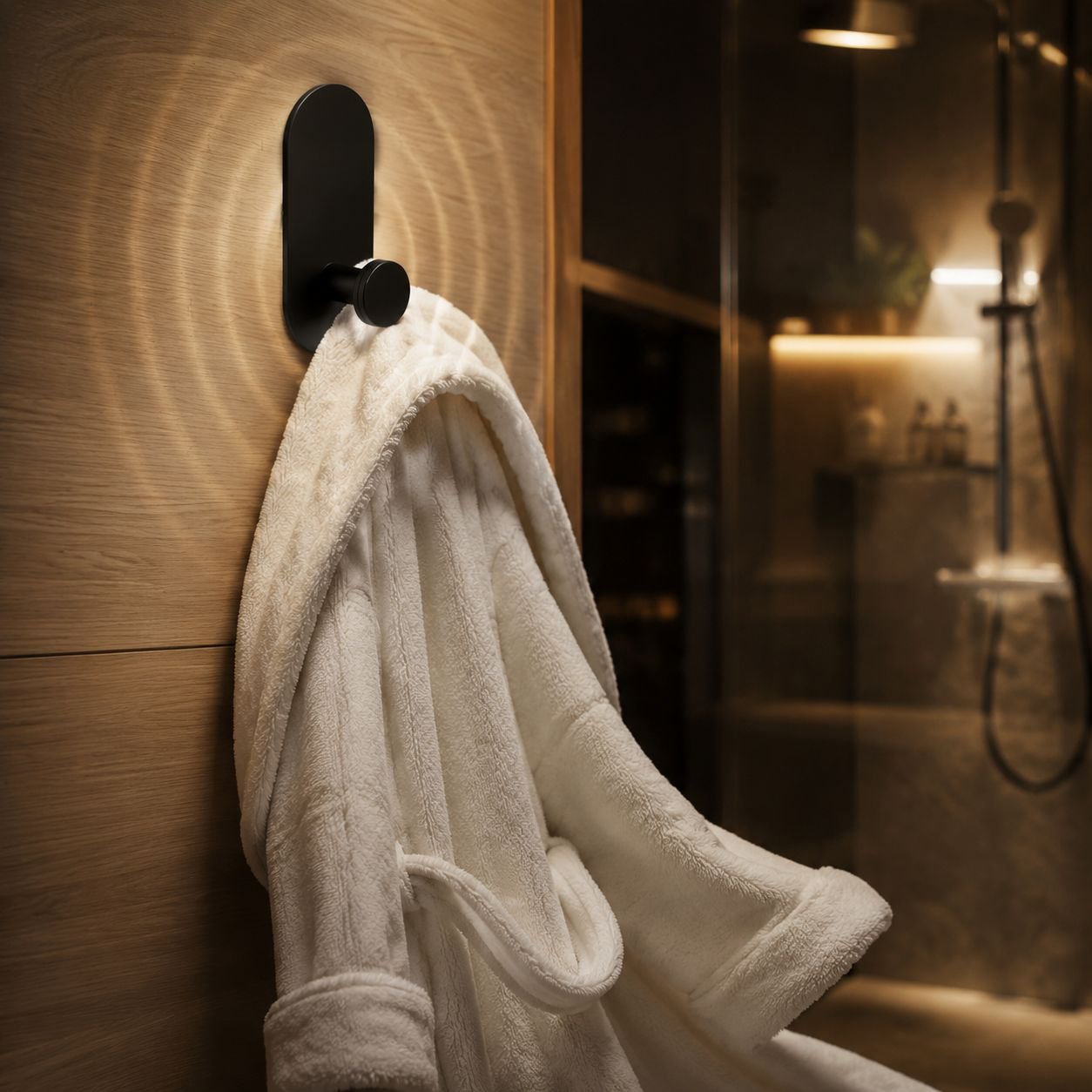 Close-up of durable stainless steel towel rack