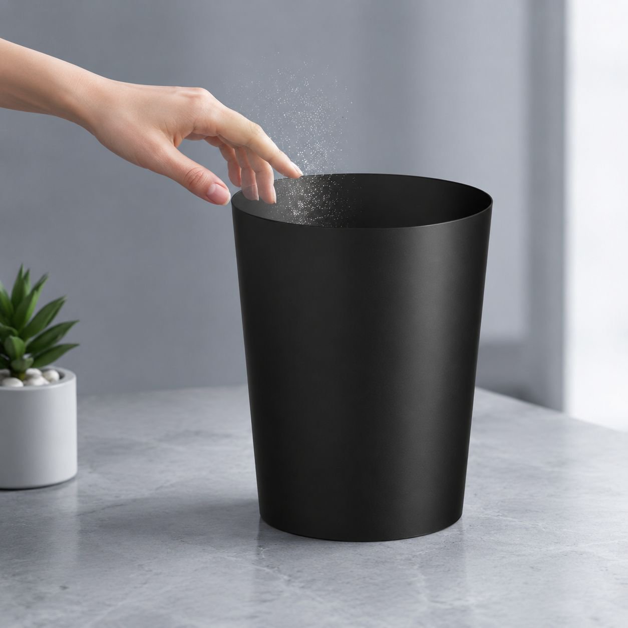 Poubelle anti-odeur pour espaces intérieurs
