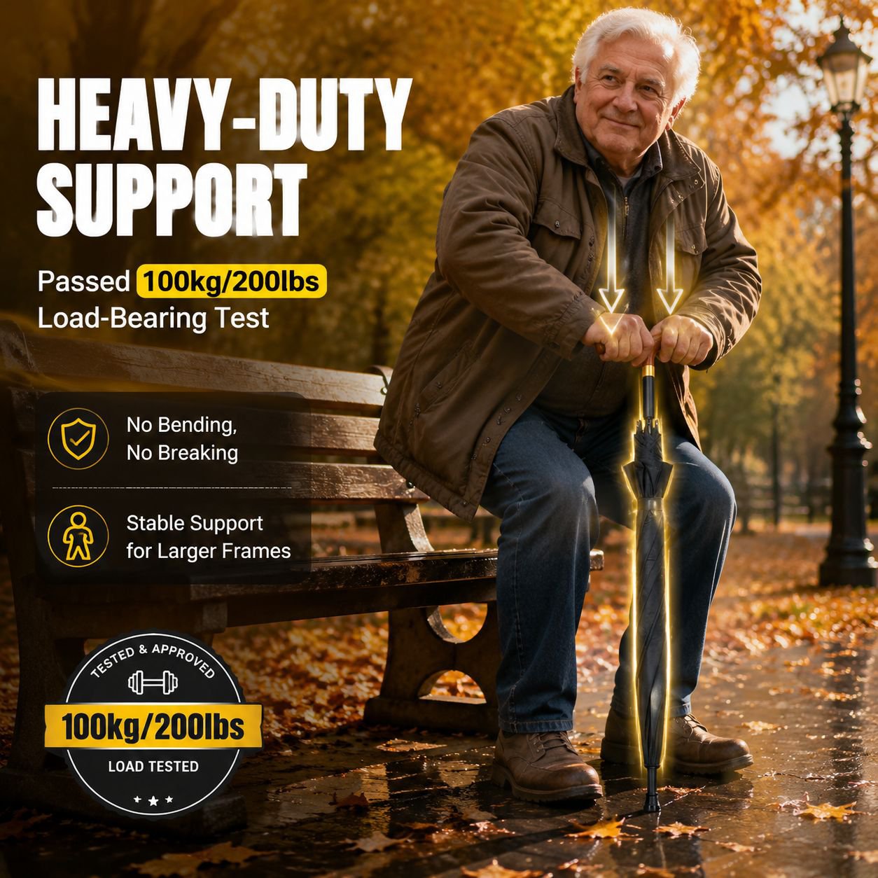 Heat-Insulated Sun-Shading Elderly Walking Stick Umbrella