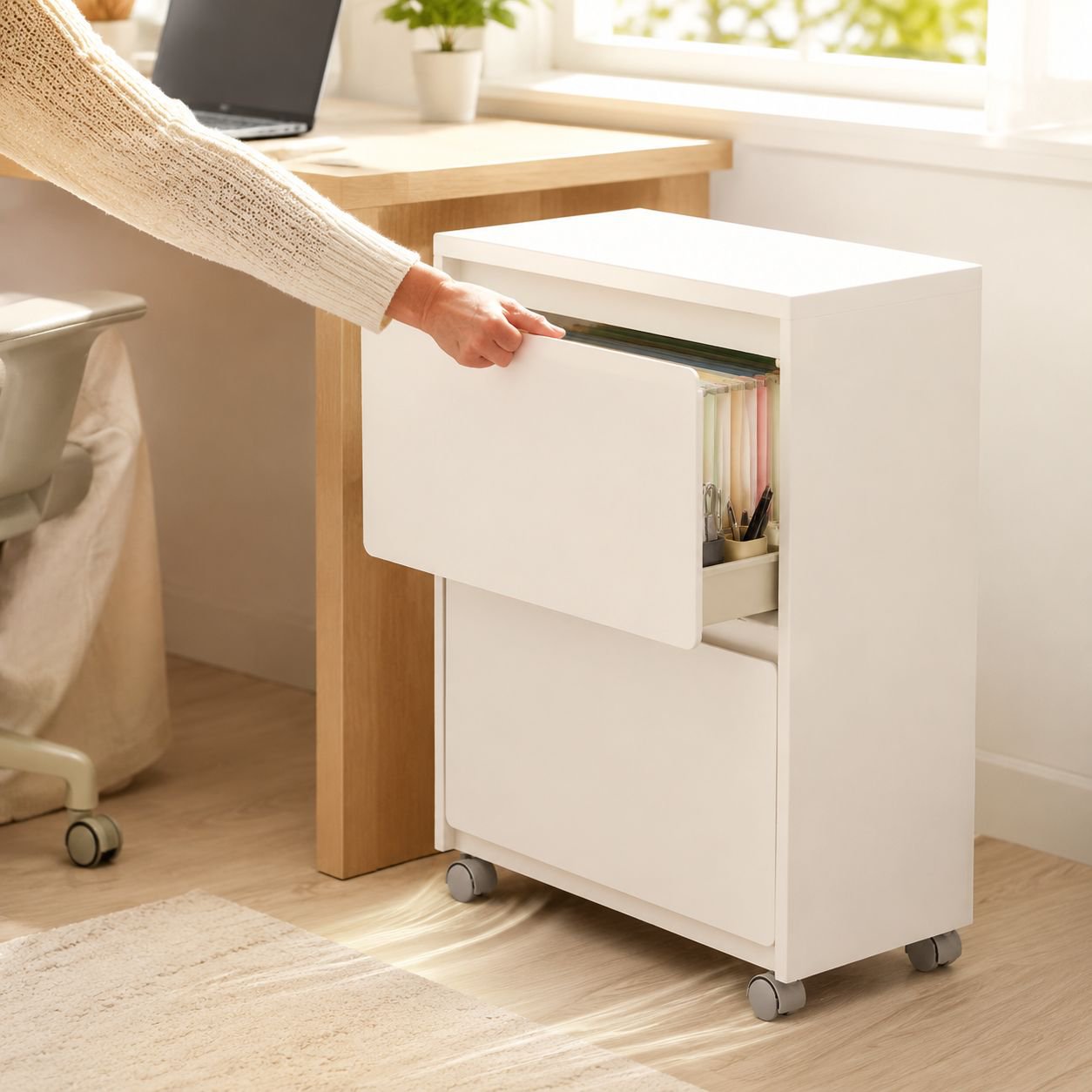 Moderner Lagerschrank mit Rädern für Wohnzimmer