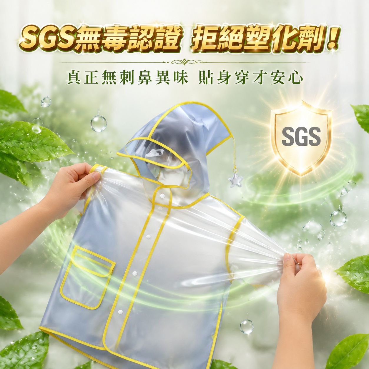 上學專用兒童防水雨衣 卡通透明加厚EVA雨披