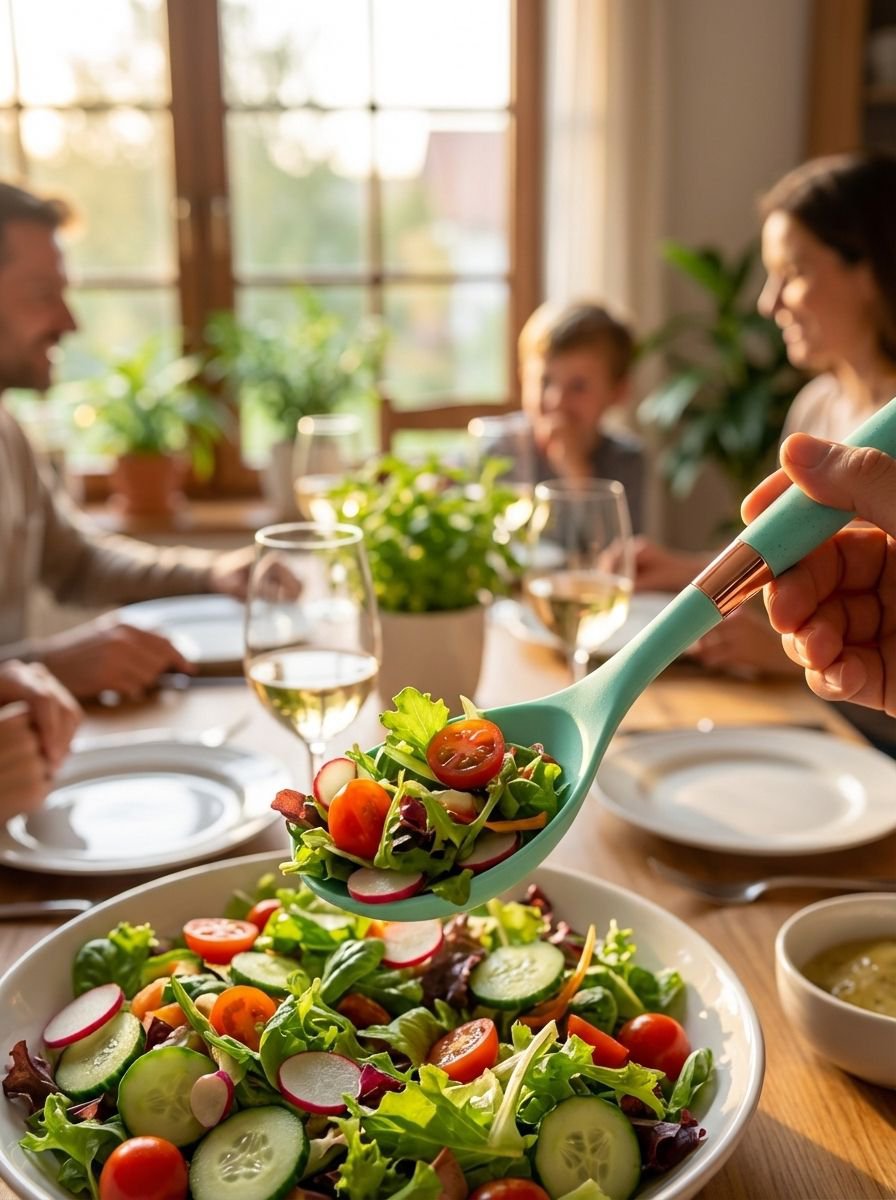 Colorful silicone kitchen utensil set for home chefs