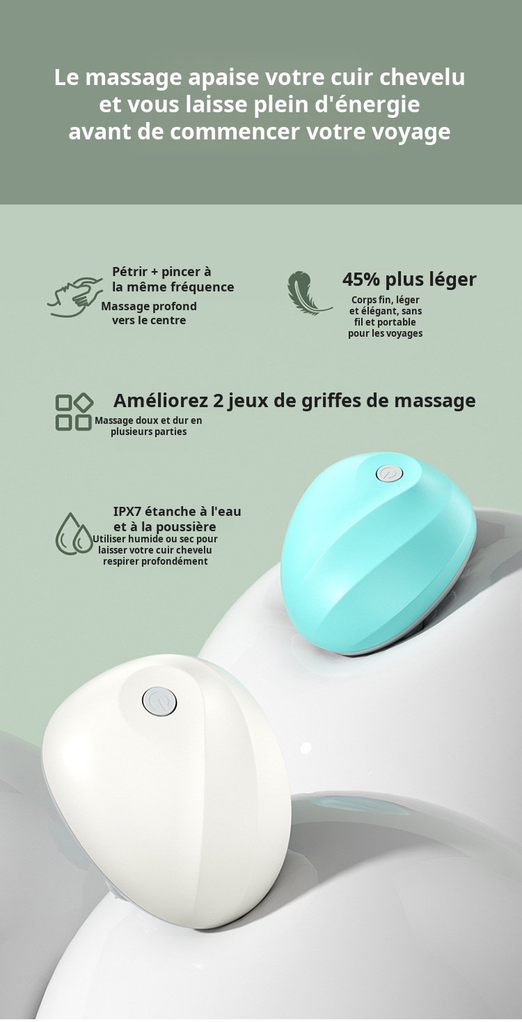 Appareil de massage crânien pétrissage innovant