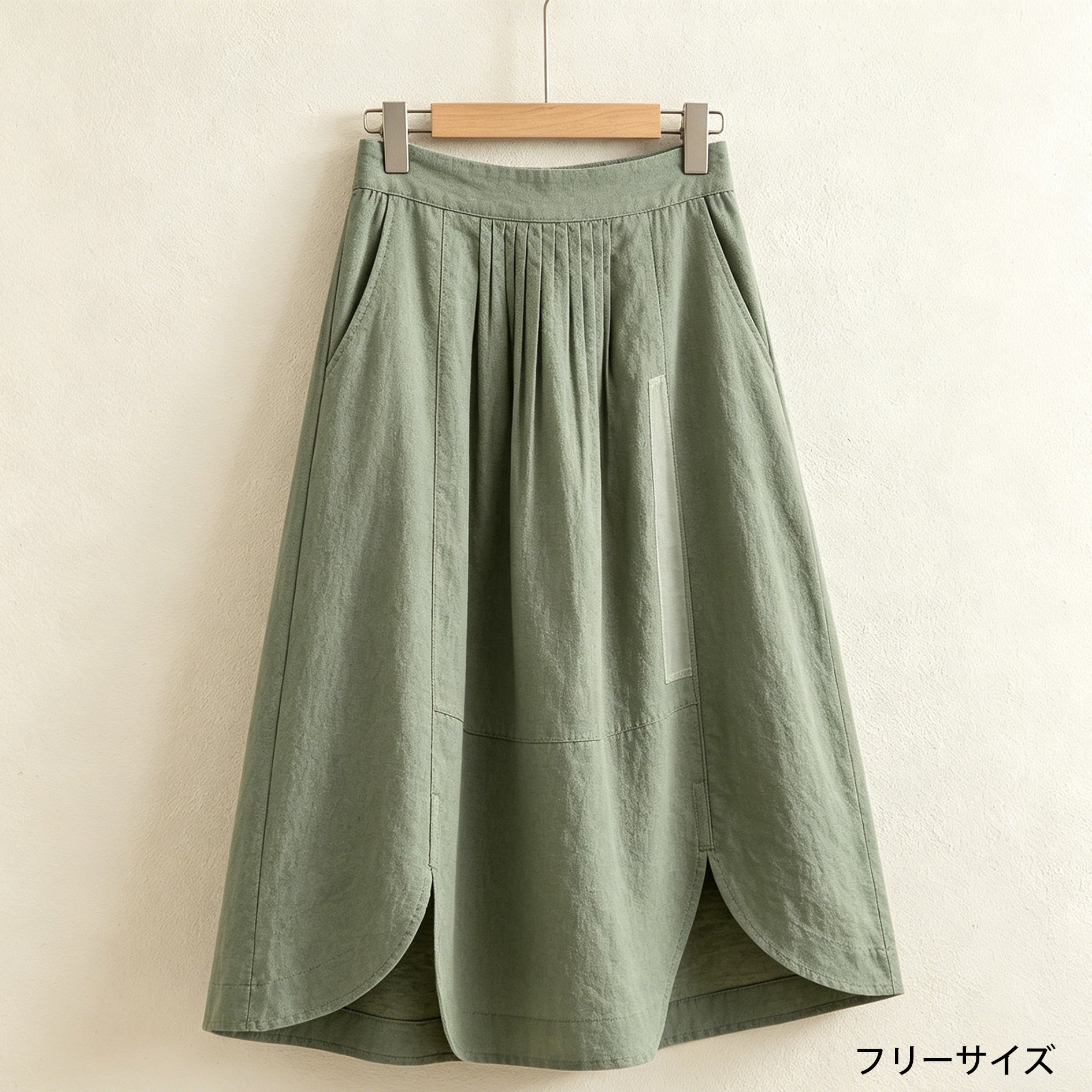 コットンとリネンの通気性良いスカート