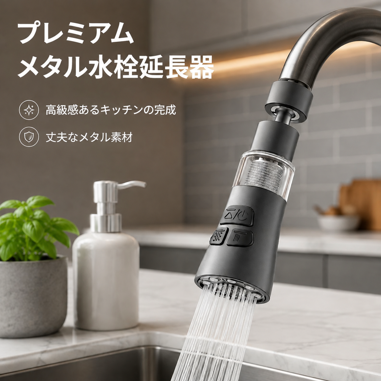 360°回転 蛇口フィルターエクステンダー