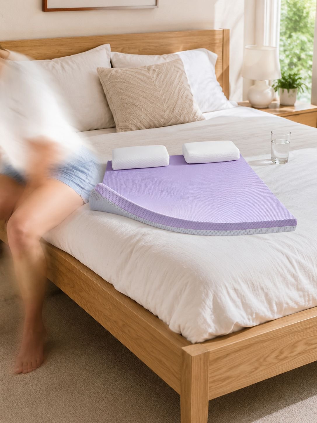 Student dormitory mattress topper with gel memory foam