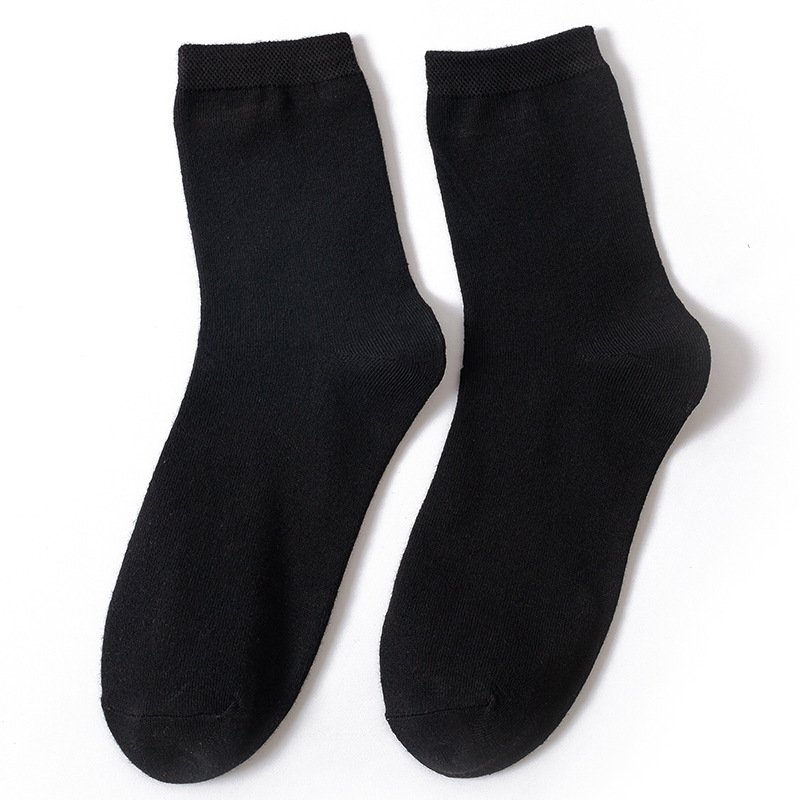 Men's solid color mid-calf socks