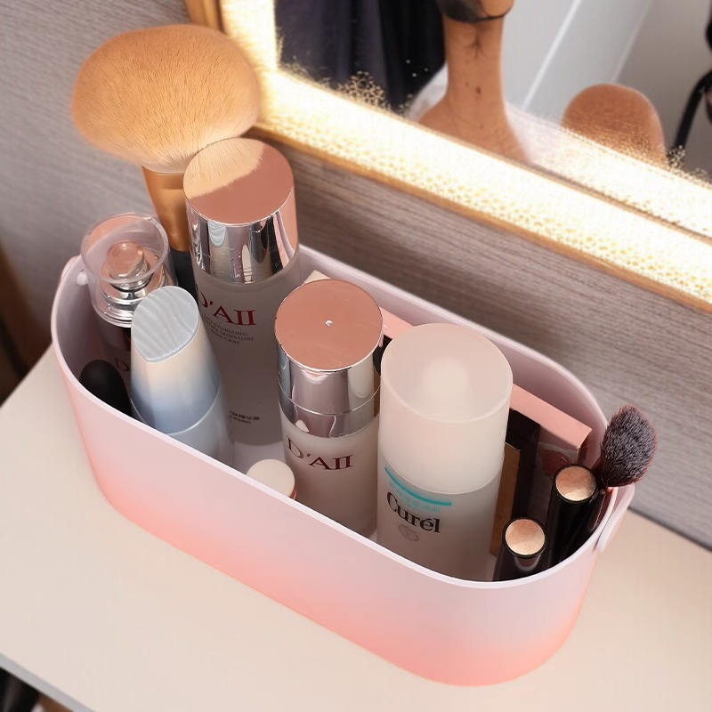 환색 LED 램프 내장 메이크업 거울