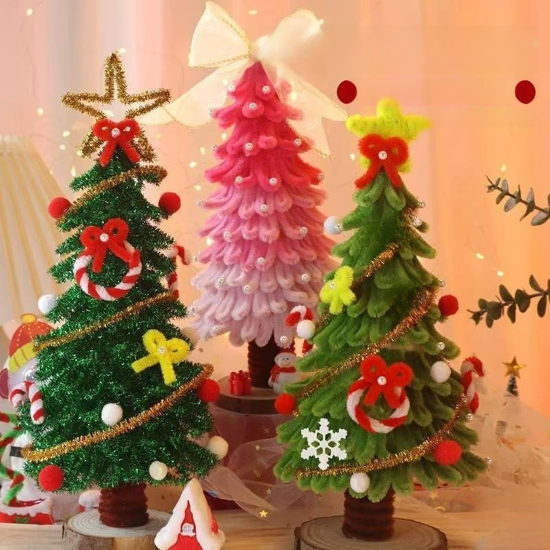  Kit de materiales para adornos de árbol de Navidad con limpiapipas pequeños