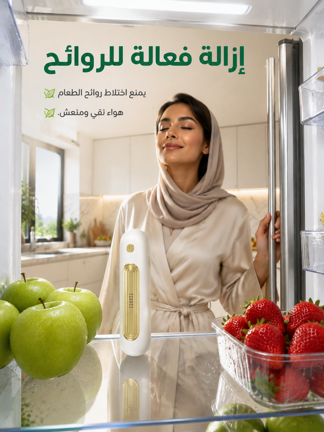 جهاز محمول لإزالة الروائح من الثلاجة والحفاظ على طزاجة الأطعمة