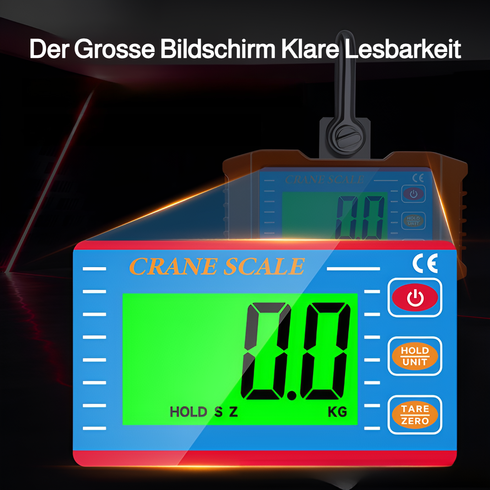 Elektronische Kranwaage 1000 kg/1500 kg/2000 kg, elektronische Waage 1 T/1,5 T/2 T, tragbare Hakenwa