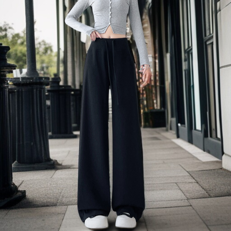 와이드 와이드 팬츠 여 쁘띠 소프트 하이웨스트 날씬해 보이는 팬츠 스커트 봄가을 드롭 와이드 팬츠